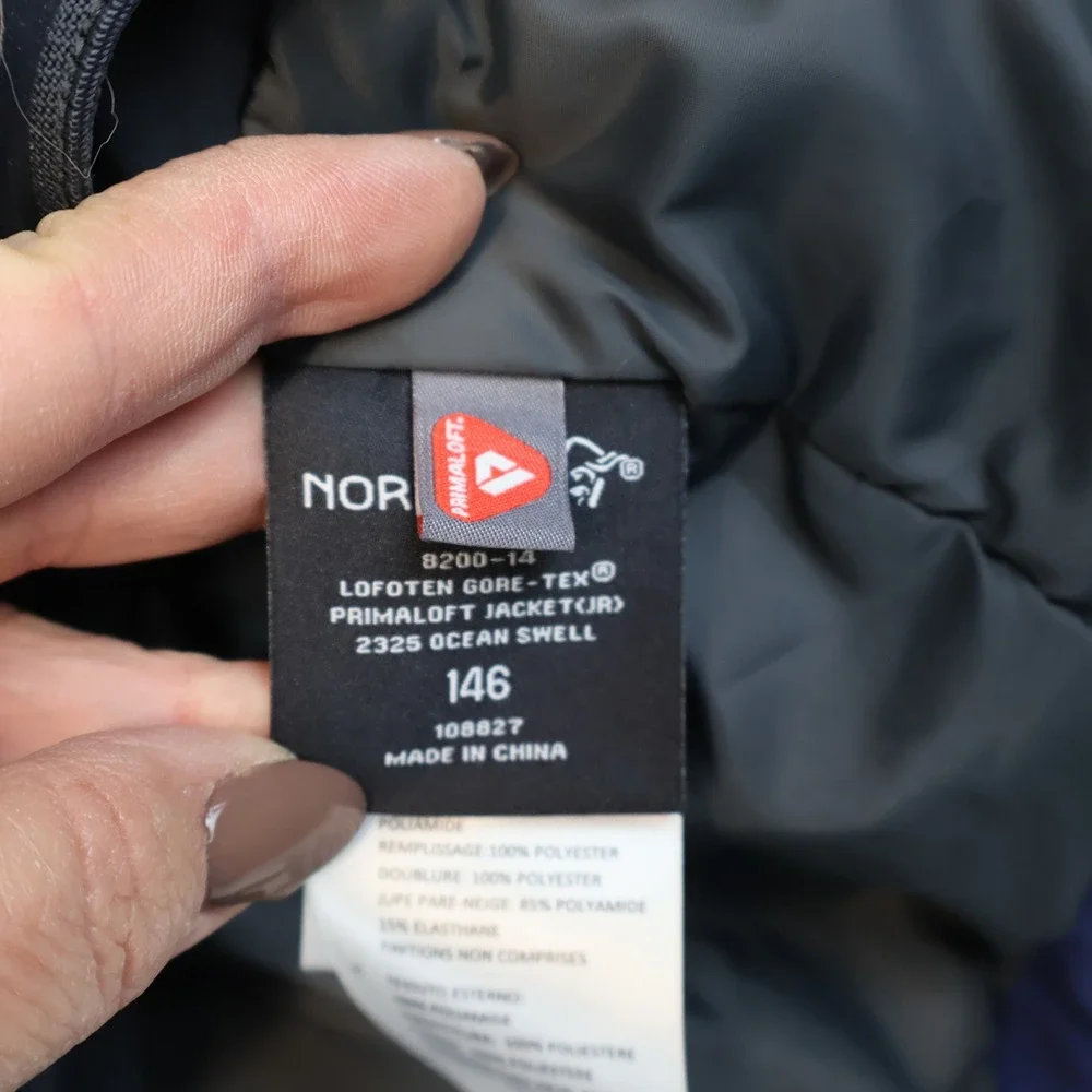 Norrona Youth 146 Lofoten Gore-Tex Primaloft Jacket Blue 8200-14 Ski Snowboard